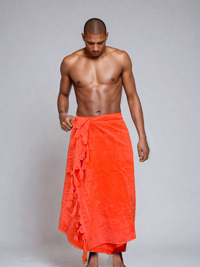 Serviette de plage éponge Mandala Zennn Orange