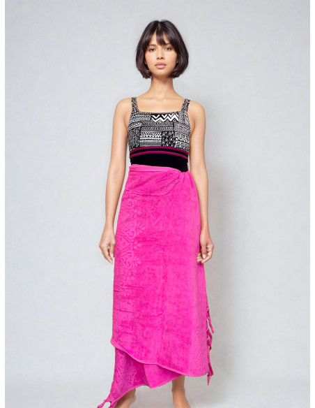 Serviette de plage éponge Mandala Zennn Pink