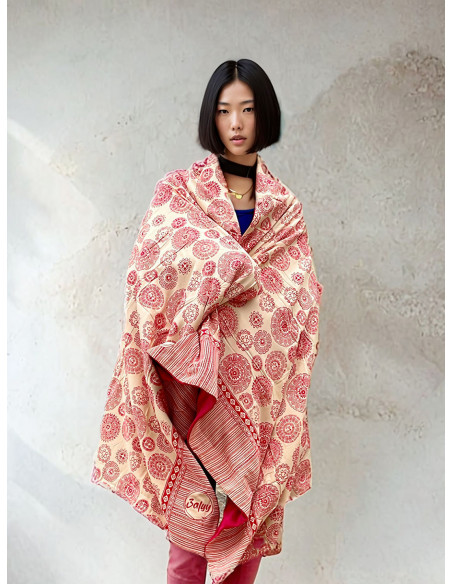 Serviette de plage éponge & Batik Aztec Red