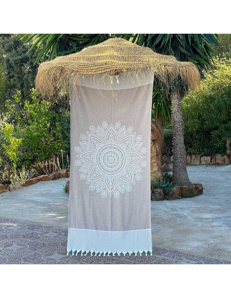 Serviette de plage Boho Desert Taupe