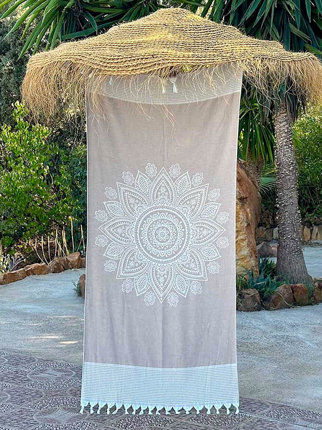 Serviette de plage Boho Desert Taupe