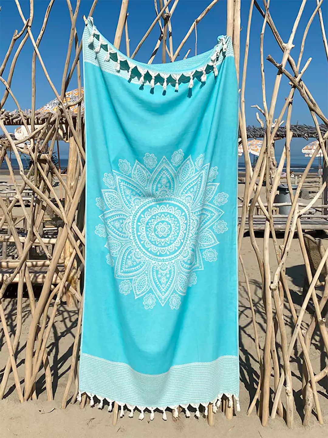 Serviette de plage Boho Peacock Blue