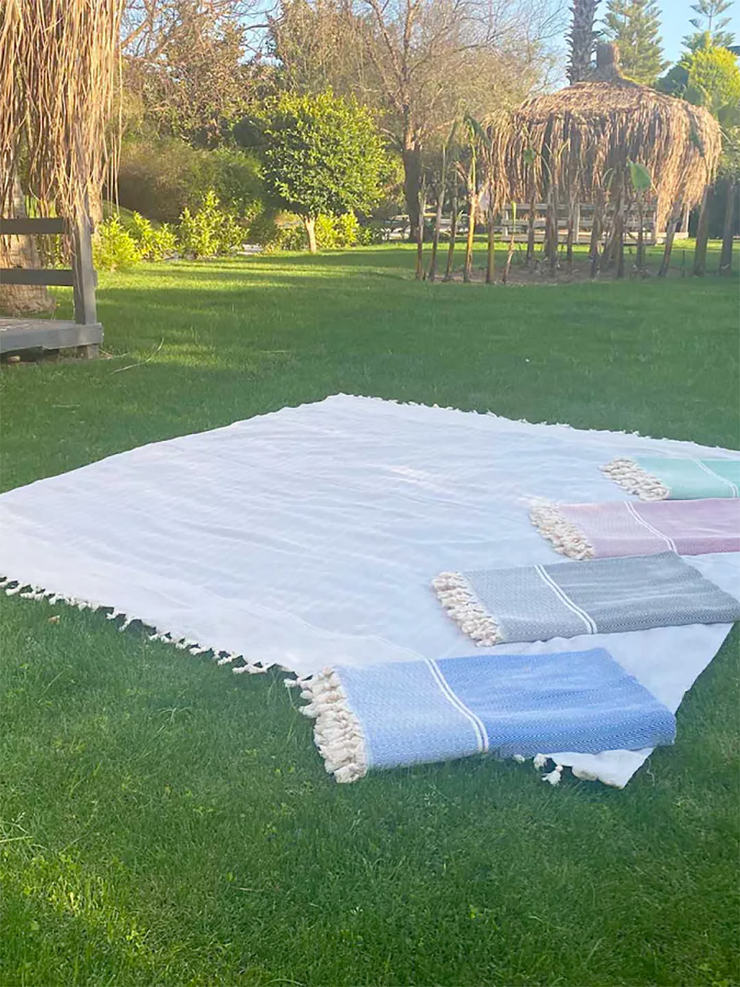 Serviette de plage XXL Herringbone Light Grey