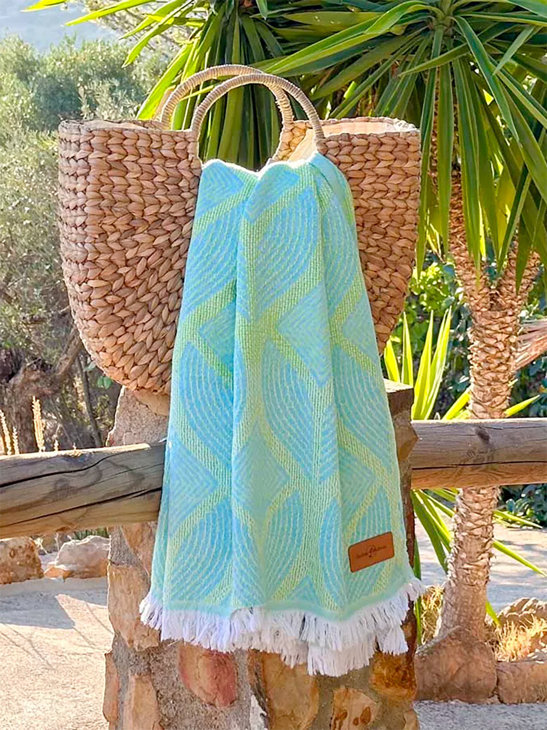 Fouta Botanic Art Turquoise-Lemon