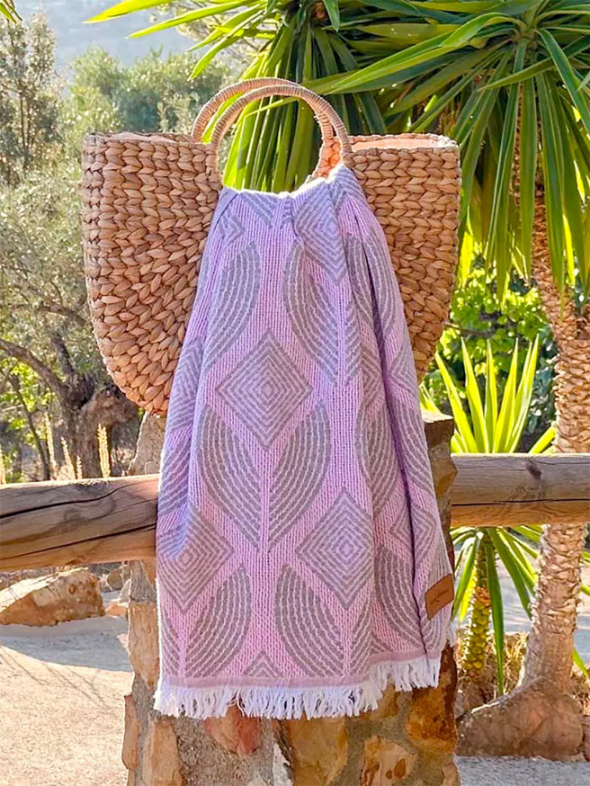 Fouta Botanic Art Pink-Olive