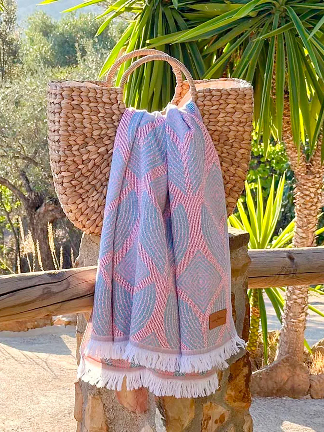 Fouta Botanic Art Orange-Petrol