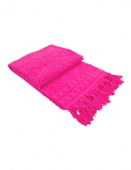 Serviette de plage éponge Zennn  Fuchsia