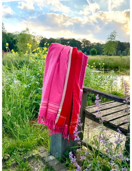 Serviette de plage éponge & Kikoy Pretty Pink
